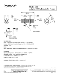Thumbnail of document Data Sheet - 4285 SMA (F) To SMA (F) Bulkhead Coupler